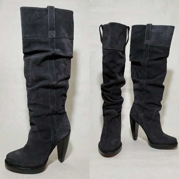 dark grey heeled shoes